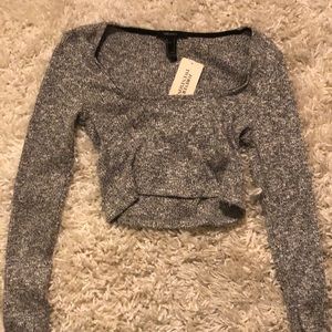 Super Cropped Grey Long Sleeve